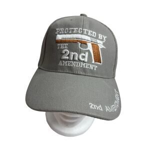 Protected By The 2nd Amendment *NEW* Gray Hat Cap 2A Adjustable Canvas Rights